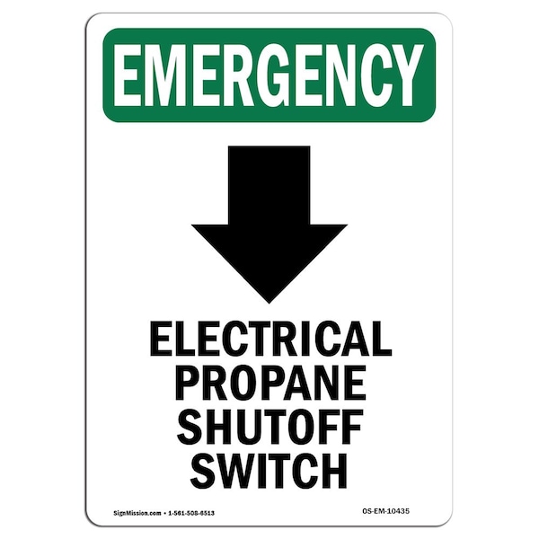 Signmission OSHA EMERGENCY, 7" Height, Decal, Portrait, Electrical Propane OS-EM-D-57-V-10435 - main